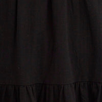 Black Midi Dress Sleeveless Ruched Tiered