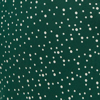 Green Polka Dot Midi Dress Sleeveless Ruched Bust