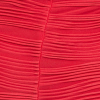Red Textured Corset Bodycon Midi Dress