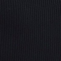 Black Midi Dress Long Sleeve Keyhole Bodycon Rib Knit