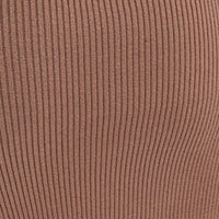 Brown Midi Dress Long Sleeve Off Shoulder Bardot Knit