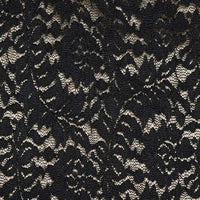 Black Midi Dress Sleeveless V-Neck Bodycon Lace Stretch