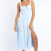 Blue Midi Dress Burn Out