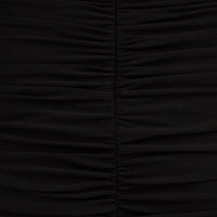Black Midi Dress Bodycon Ruched Mesh