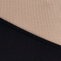 Black Midi Dress Round Neck Colour Blocked Knit