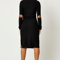 Black Midi Dress Long Sleeve