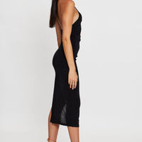 Black Midi Dress Slinky Jersey
