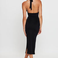 Black Midi Dress Slinky Jersey