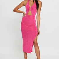 Pink Midi Dress Slinky Jersey