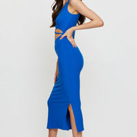 Blue Midi Dress Sleeveless