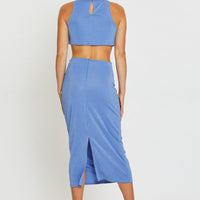Blue Midi Dress Sleeveless