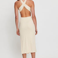 Beige Midi Dress Bodycon