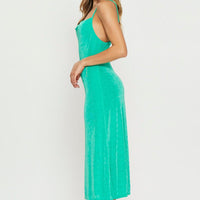 Green Midi Dress Cowl Neck