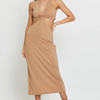 Gold Midi Dress Sleeveless