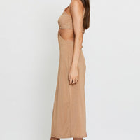 Gold Midi Dress Sleeveless