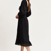 Black Midi Dress Long Sleeve Evening