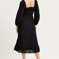 Black Midi Dress Long Sleeve Evening