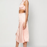 Pink Midi Dress Satin