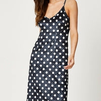 Polka Dot Velvet Midi Dress