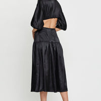 Black Midi Dress Short Sleeve