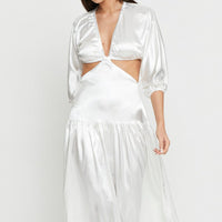 White Midi Dress Short Sleeve