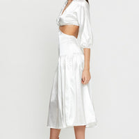 White Midi Dress Short Sleeve