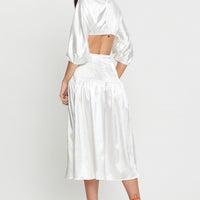 White Midi Dress Short Sleeve