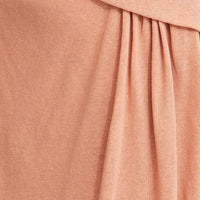 Orange Midi Dress Short Sleeve Round Neck