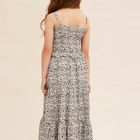 Print Kids Midi Dress Singlet Tiered