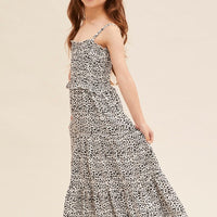 Print Kids Midi Dress Singlet Tiered
