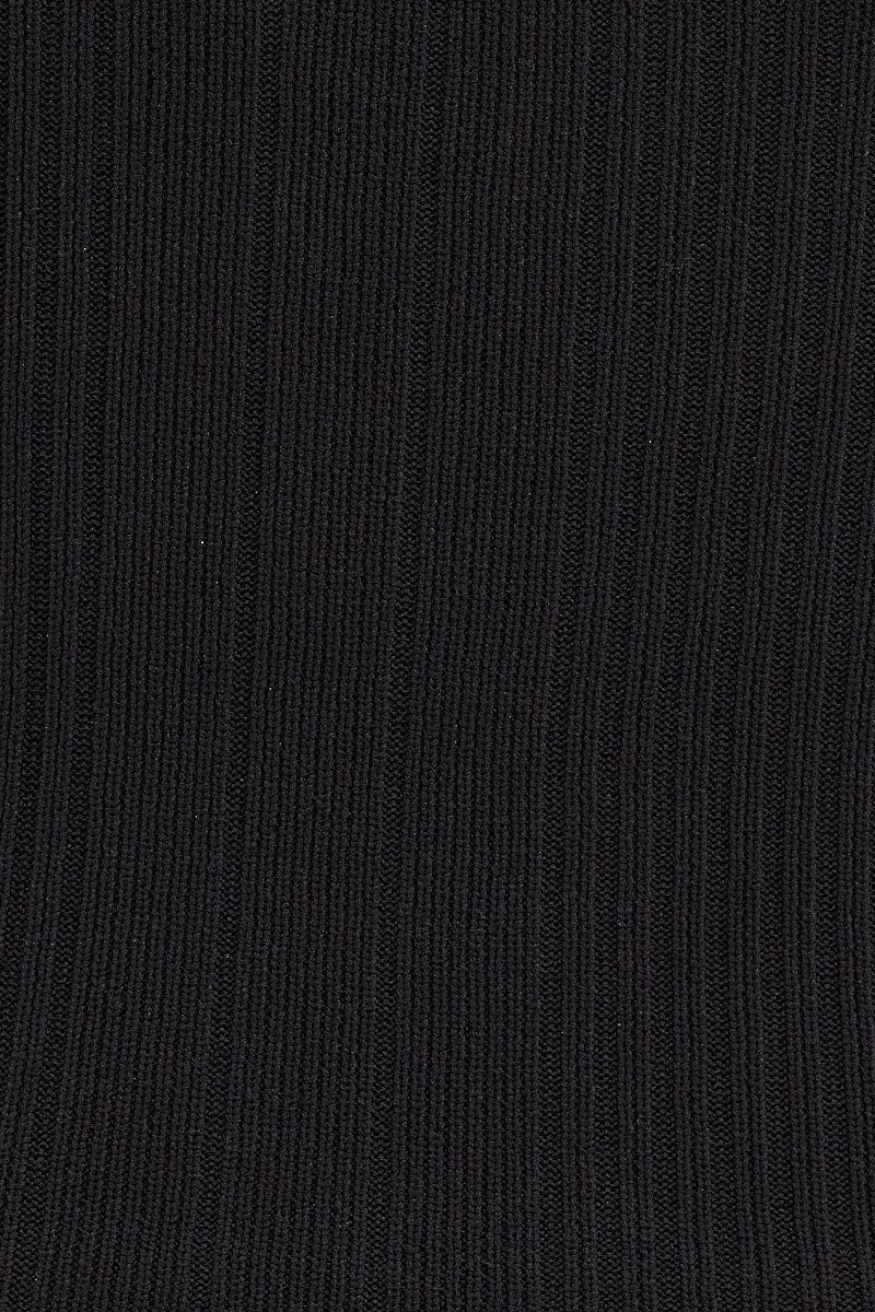 Black Bandeau Knit Midi Dress