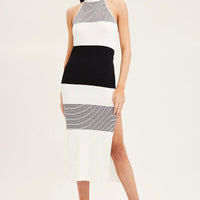 Multi Halter Knit Midi Dress