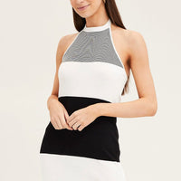 Multi Halter Knit Midi Dress