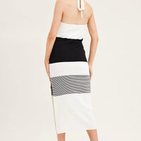 Multi Halter Knit Midi Dress