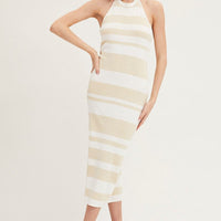 Multi Kint Midi Dress