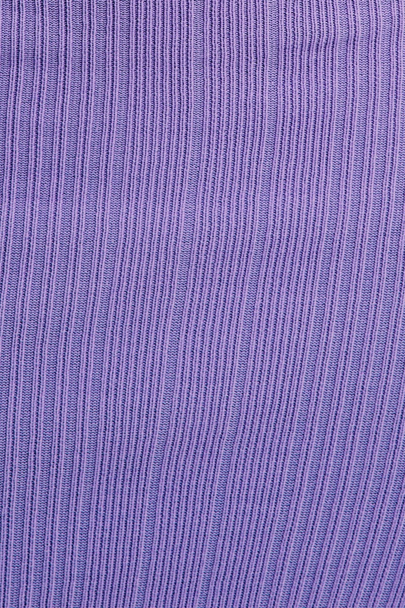 Purple Bandeau Knit Midi Dress