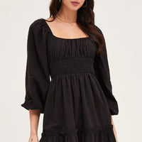 Black Ruffle Midi Dress