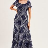 Boho Print Midi Dress