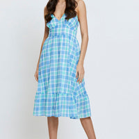 Check Midi Dress Sleeveless