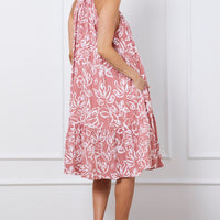 Print Midi Dress Halter Neck