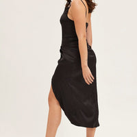 Black Cowl Neck Party Midi Dress