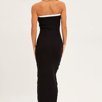 Black Cut Out Knit Midi Dress