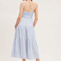 Blue Midi Dress Evening Satin