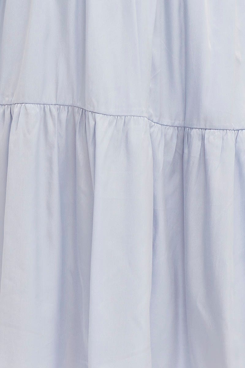 Blue Midi Dress Evening Satin