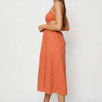 Brown Midi Dress Sleeveless