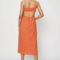 Brown Midi Dress Sleeveless