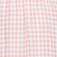 Check Midi Dress Off Shoulder Short Sleeve
