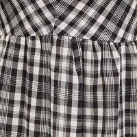 Check Midi Dress Short Sleeve Evening