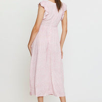 Ditsy Print Maxi Dress Sleeveless V Neck