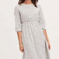 Geo Print Dress Long Sleeve Midi